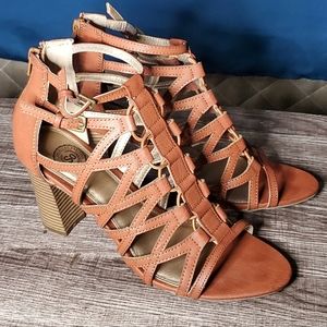 Ladies Dress Sandals/9.5/Cognac